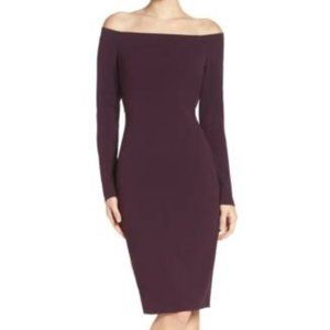 Eliza J. Off The Shoulder Scuba Sheath Dress